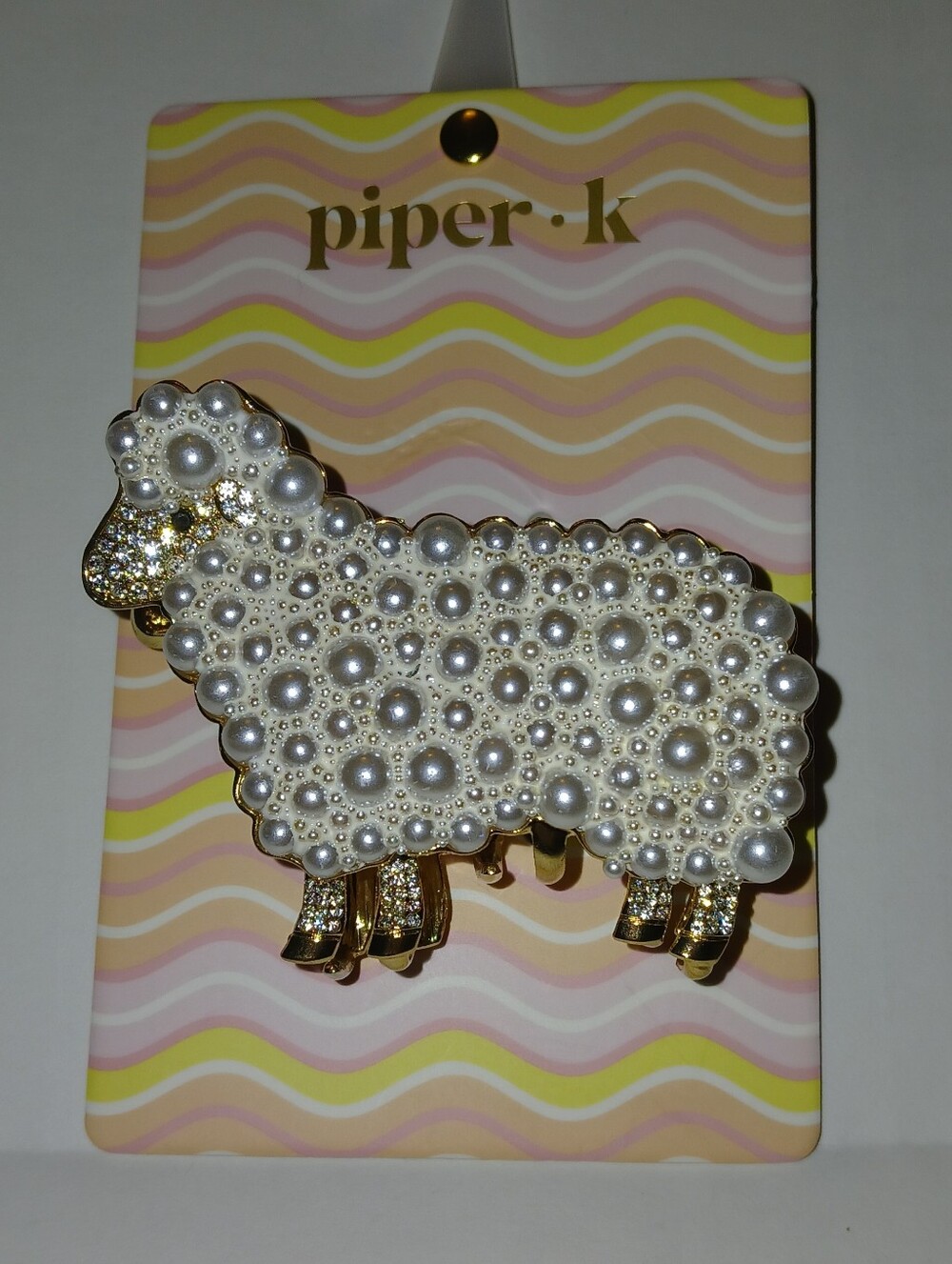 🐑 Piper•k Sheep Hair Claw Clip, Pearl & Diamond